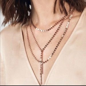 Baublebar Amber Layered Rose Gold Chain Y-Necklace